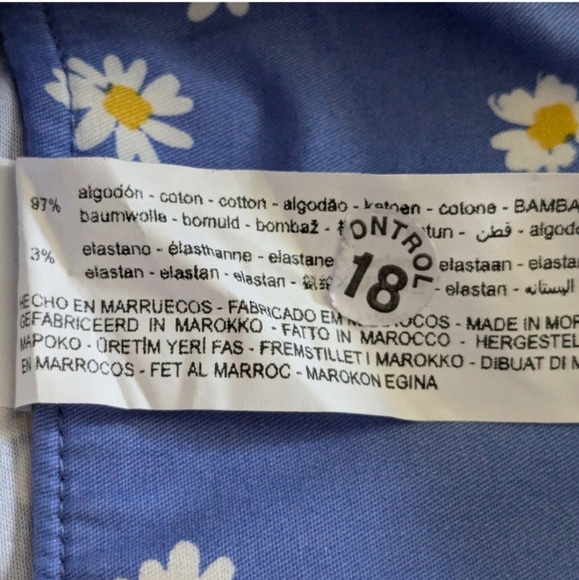 ๐ฉต๐ผ Zara Floral Cotton High Rise Slim Cropped Trouser Capris, S (XS), NWT - Picture 5 of 13